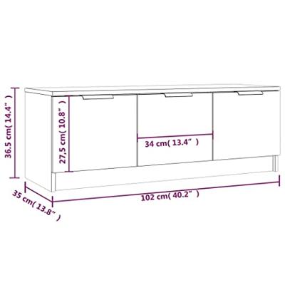 Tv-meubel 102x35x36,5 cm bewerkt hout gerookt eikenkleurig