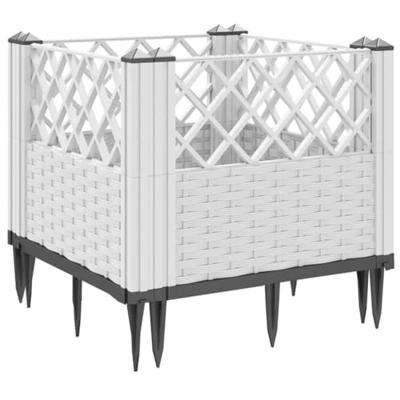 VidaXL Plantenbak met pinnen 43,5x43,5x43,5 cm polypropeen wit VidaXL Plantenbak met pinnen 43,5x43,5x43,5 cm polypropeen wit