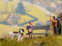 NOCH 0012852 H0 Honden figuren Kant-en-klare module, Scène met geluid - thumbnail