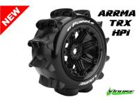 Louise ST-PADDLE Soft banden op zwarte velgen voor 1/8 Stadium Truck - 0 offset - thumbnail