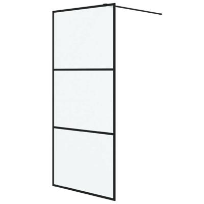 Inloopdouchewand 90x195 cm mat ESG-glas zwart