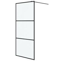 Inloopdouchewand 90x195 cm mat ESG-glas zwart - thumbnail