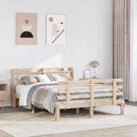 Bedframe met hoofdbord massief grenenhout 150x200 cm - thumbnail