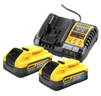 DeWALT DCB1104H2 Starterset 2x Accu 5.0Ah POWERSTACK 18V XR + Multilader DCB1104 - thumbnail