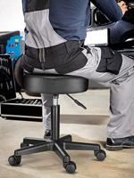 Monzana Bureaustoel - draaistoel - kruk - met - gestoffeerde - zitting - in - zwart - thumbnail