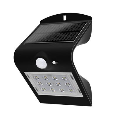 V-TAC 8277 VT-767-2 Wandspot op zonne-energie met bewegingsmelder LED 1.5 W Zwart