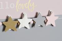 Fotolijst met Knijpers DKD Home Decor Hello Lovely Hout MDF Sterren 40 x 1 x 24 cm - thumbnail
