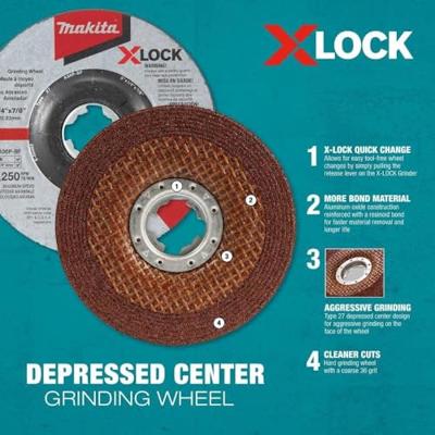 Makita Accessoires E-00402 | Afbraamschijf | X-LOCK | 125x6,0x22,23mm RVS - e-00402