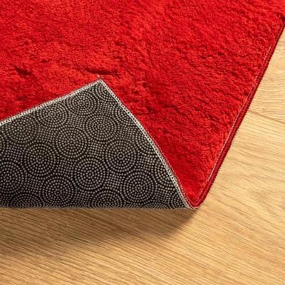 Vloerkleed HUARTE laagpolig zacht wasbaar 200x200 cm rood - thumbnail
