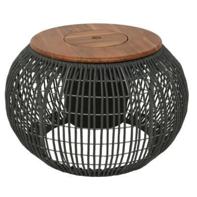 (R) Bijzettafel met vak Seville grijs 58 cm | 2 stuks