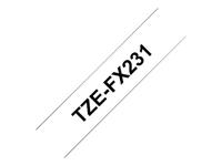 Gelamineerde Tape voor Labelmakers Brother TZEFX231 12 mm x 8 m Zwart/Wit - thumbnail