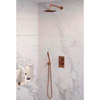 Brauer Copper Edition Thermostatische Regendoucheset Inbouw - Hoofddouche 20 cm - Gebogen Wandarm - 3 Weg - Handdouche Staaf - Doucheslang - Wandaansluitbocht - thumbnail