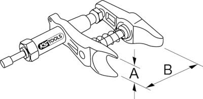 KS Tools 6700171 Uitdrukker voor kogelgewricht Spanbereik 45 mm