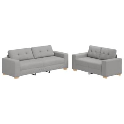 Bankstel met kussen 2 pcs Grijs 221 x 78 x 80 cm Stof