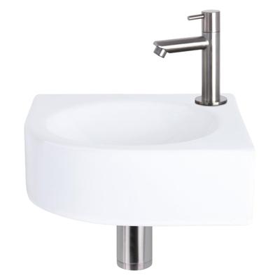 Fonteinset Differnz Cleo 30x30x10 cm Keramiek Wit Met Kraan Recht Mat Chroom Differnz Fonteinset Differnz Cleo 30x30x10 cm Keramiek Wit Met Kraan Recht Mat Chroom Differnz