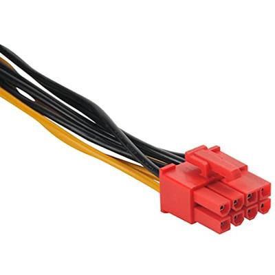 Akasa Stroom Aansluitkabel [1x PCIe-stekker 6-polig - 1x PCIe-stekker 8-polig] 0.10 m Geel, Zwart