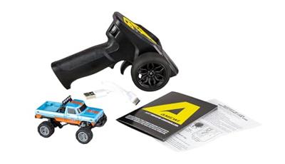 Amewi Oranje Brushed 1:64 RC auto Elektro Monstertruck Achterwielaandrijving RTR 2,4 GHz Met lichteffect, Incl. accu en laadkabel