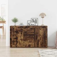 Dressoir met lade Gerookt eiken 120 x 36 x 69 cm Bewerkt hout - thumbnail