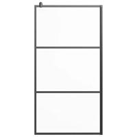 Inloopdouchewand 100x195 cm mat ESG-glas zwart - thumbnail