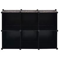 Opbergmeubel met 6 vakken zwart - thumbnail