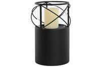 Kaarshouder Home ESPRIT Zwart Metaal Kristal 24,5 x 24,5 x 46 cm (2 Stuks) - thumbnail