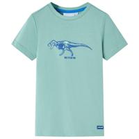 Kindershirt dinosaurusprint 104 lichtkakikleurig - thumbnail