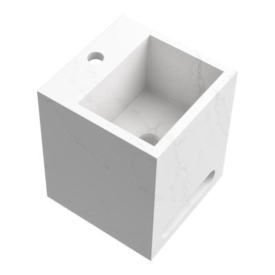 Brauer Nova Vrijhangende Fontein - 25 cm - met 1 Kraangat - Inclusief Blinde Ophanging - Marmerlook - Calacatta Gold