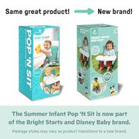 DISNEY BABY Minnie Mouse stoelverhoger, Pop 'n Sit Booster, binnen, buiten, praktisch en compact, snel opvouwbaar, roze - thumbnail