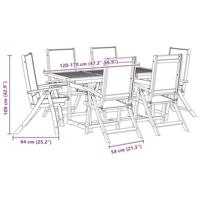 7-delige Tuinset massief acaciahout en textileen - thumbnail