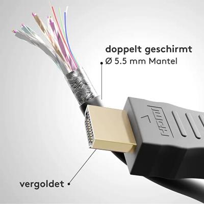 HDMI kabel - 1.4 - High Speed - Geschikt voor 4K Ultra HD 2160p en 3D-weergave - Beschikt over Ethernet - 0.5 meter - Korte HDMI kabel - Zwart
