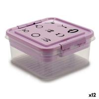 Juwelenkistje Paars Transparant Plastic 24,5 x 11,5 x 26 cm (12 Stuks) - thumbnail