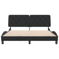 Bedframe zonder matras 160x200 cm fluweel zwart - thumbnail