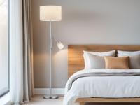Trio Vloer LeeslampHotel 2-lichts metaalgrijs met witte kap - 403900201 - thumbnail