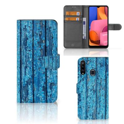 Samsung Galaxy A20s | Book Style Case | Wood Blue