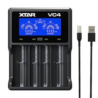 XTAR Men's VC4 4 USB-oplader, zwart - thumbnail