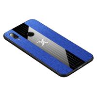 Voor Huawei P20 Lite XINLI stiksels doek Textue schokbestendig TPU beschermhoes (blauw) - thumbnail