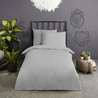 Zavelo Effen Dekbedovertrek Licht Grijs-1-persoons (140 x 200/220 cm) - thumbnail