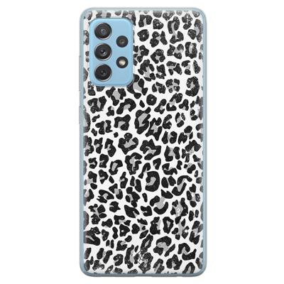 Samsung Galaxy A52 (5G) siliconen telefoonhoesje - Luipaard grijs Samsung Galaxy A52 (5G) siliconen telefoonhoesje - Luipaard grijs