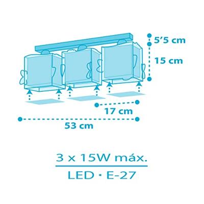 Dalber 3-lichts plafondlampLittle Shark - 63473