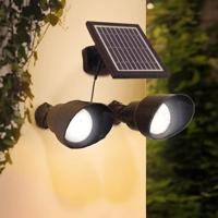 Solar wandspot heads complete set met twee spots en los solarpaneel - thumbnail