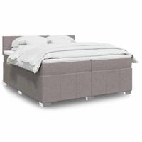 Boxspring met matras stof taupe 200x200 cm - thumbnail