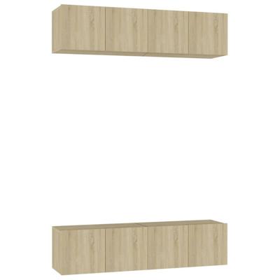 Tv-meubelen 4 st 60x30x30 cm bewerkt hout sonoma eikenkleurig