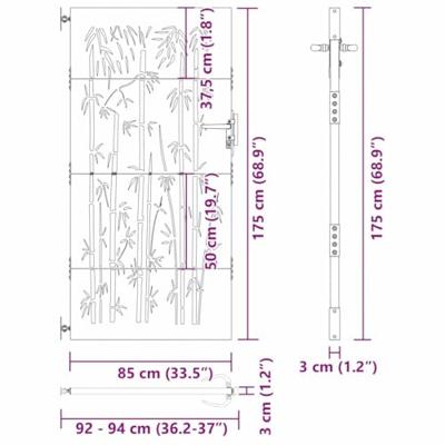 VidaXL Tuinpoort met slot zwart 85 x 100 cm poedergecoat staal VidaXL Tuinpoort met slot zwart 85 x 100 cm poedergecoat staal