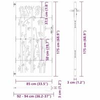 Tuinpoort met slot Zwart 105 x 175 cm Poedergecoat staal - thumbnail