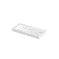INK Pitch Wastafel Keramische Slab Links met Drain en Front en Side Skirts 1 Kraangat - 1000x450x90 mm - Statuario Glans - thumbnail