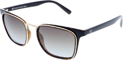 H.I.S zonnebril gepolariseerd rechthoekig cat. 3 zwart/grijs