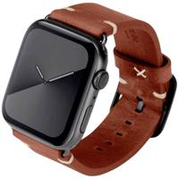 JT Berlin Alex Vintage Armband Apple Watch 42 mm / 44 mm / 45 mm lederen armband [Watch SE, Series 7/6/5/4/3/2/1, zachte lederen reserveband, roestvrijstalen sluiting] bruin/zwart (maat M/L) - thumbnail