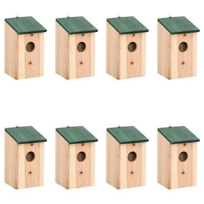 Vogelhuisjes 8 st 12x12x22 cm hout