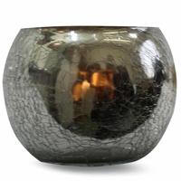 Glazen Kaarshouder Zilverkleurig - thumbnail