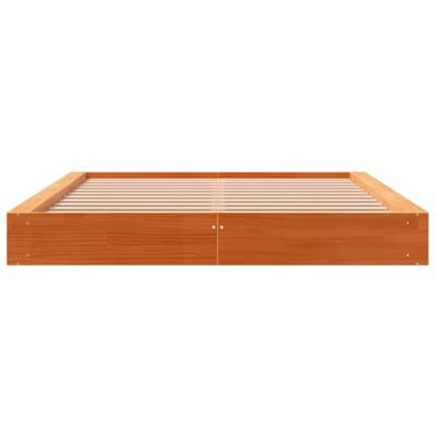 Bedframe massief grenenhout wasbruin 150x200 cm